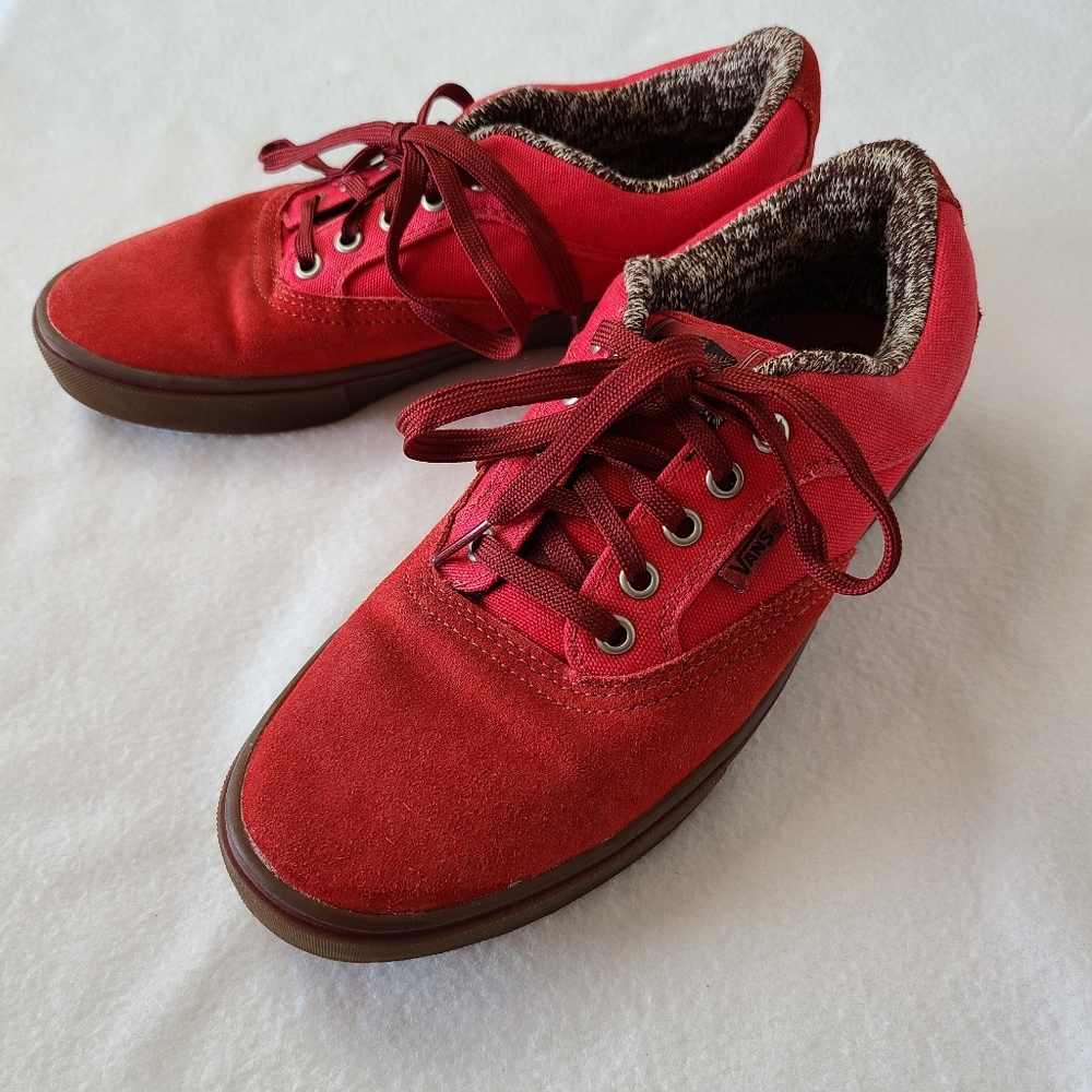 Vans Pro Size 8 men Red suede Skater shoe UltraCush